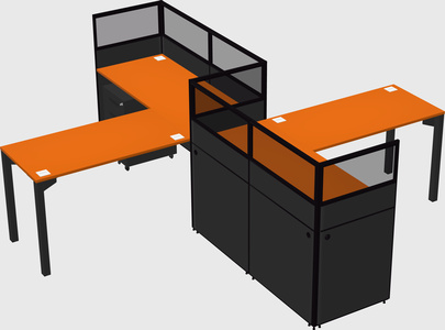 L-shape cubicles