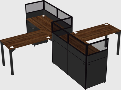 L-shape cubicles