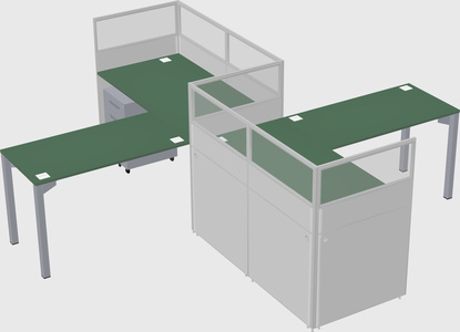 L-shape cubicles