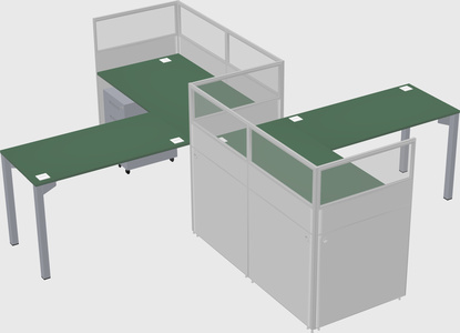 L-shape cubicles