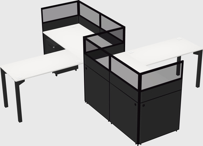 L-shape cubicles