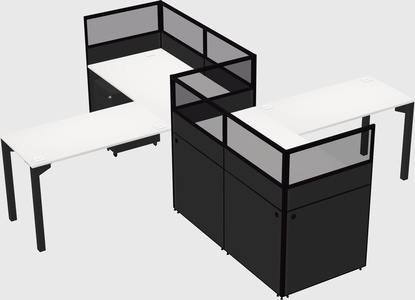 L-shape cubicles