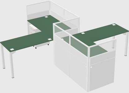 L-shape cubicles