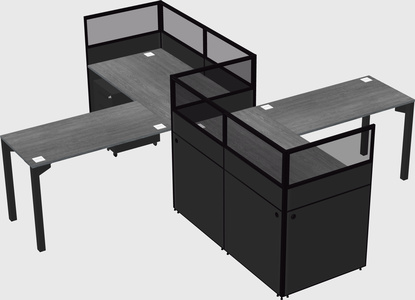 L-shape cubicles