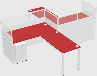 L-shape cubicles