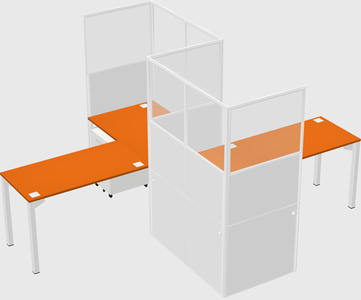 L-shape cubicles