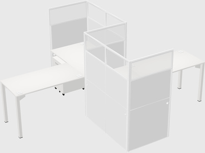 L-shape cubicles