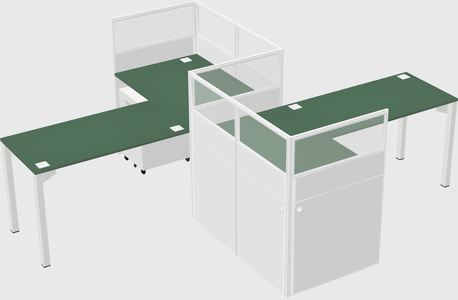 L-shape cubicles