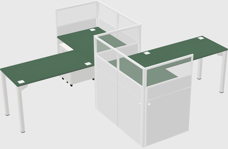 L-shape cubicles