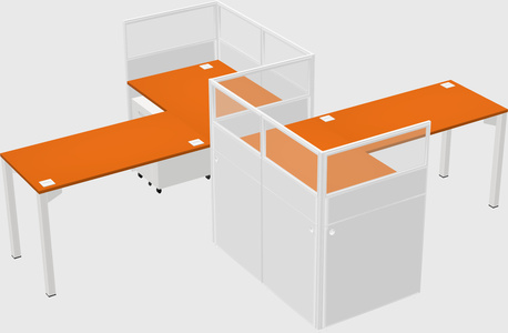 L-shape cubicles