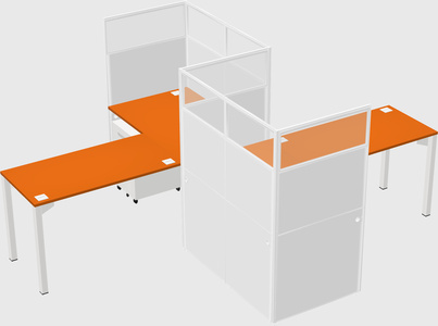 L-shape cubicles