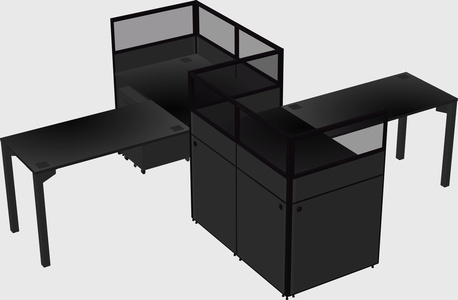 L-shape cubicles