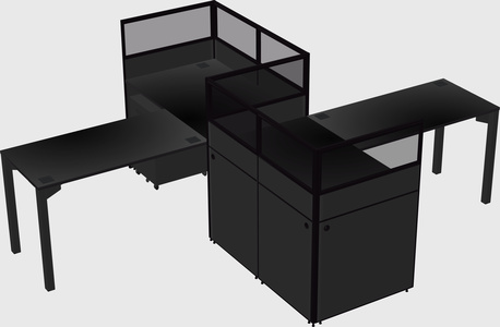 L-shape cubicles