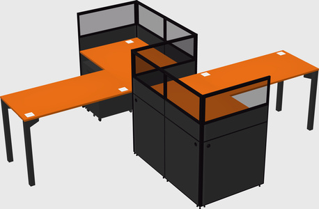 L-shape cubicles
