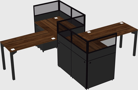 L-shape cubicles