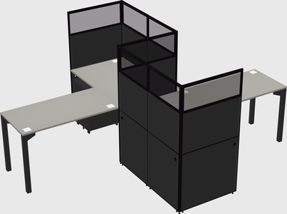 L-shape cubicles