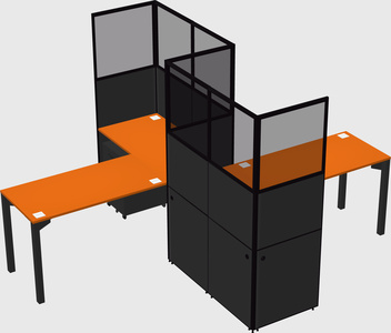 L-shape cubicles