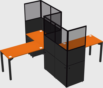 L-shape cubicles