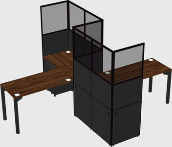 L-shape cubicles