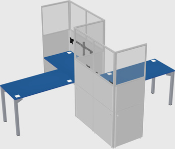 L-shape cubicles