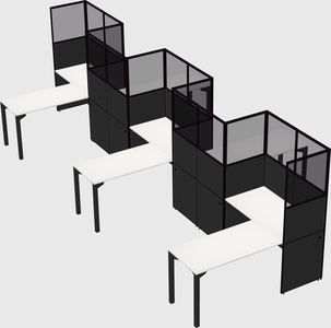 L-shape cubicles