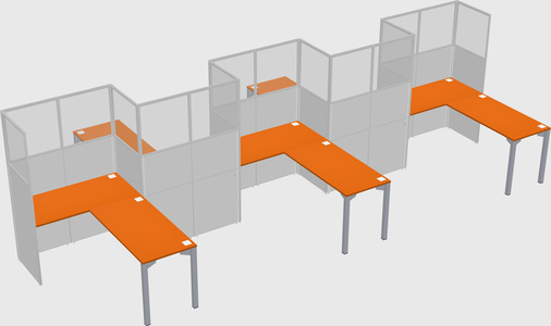 L-shape cubicles