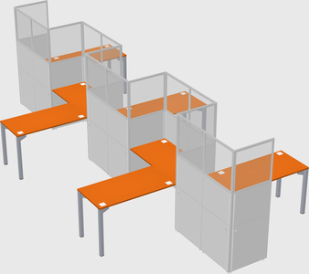 L-shape cubicles