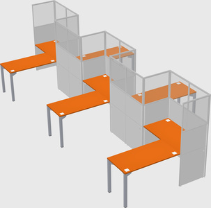 L-shape cubicles