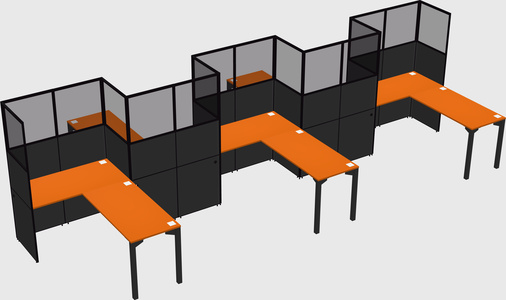 L-shape cubicles