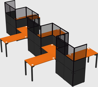 L-shape cubicles