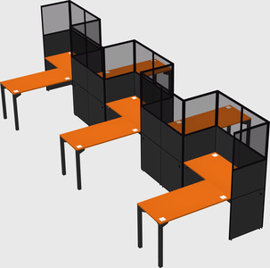 L-shape cubicles