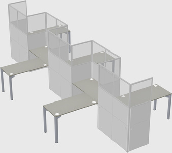 L-shape cubicles