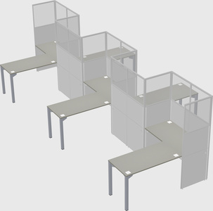 L-shape cubicles