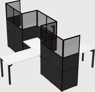L-shape cubicles