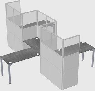 L-shape cubicles