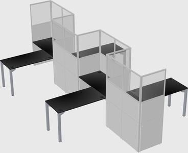 L-shape cubicles