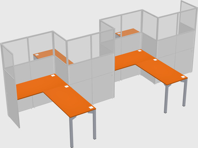 L-shape cubicles