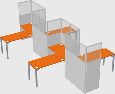 L-shape cubicles