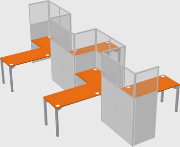 L-shape cubicles
