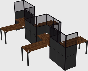 L-shape cubicles