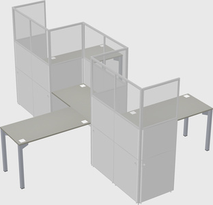 L-shape cubicles