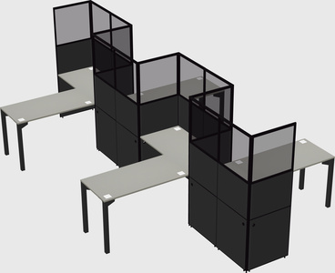 L-shape cubicles