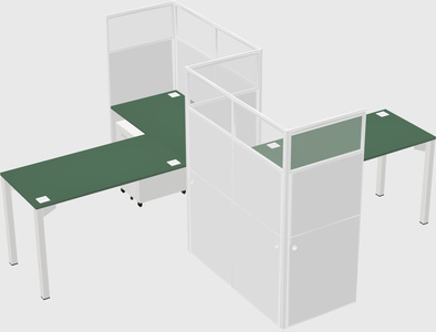 L-shape cubicles