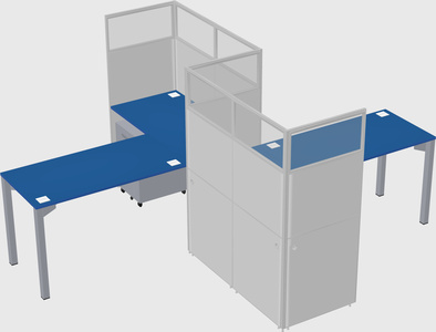 L-shape cubicles