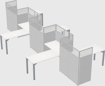L-shape cubicles