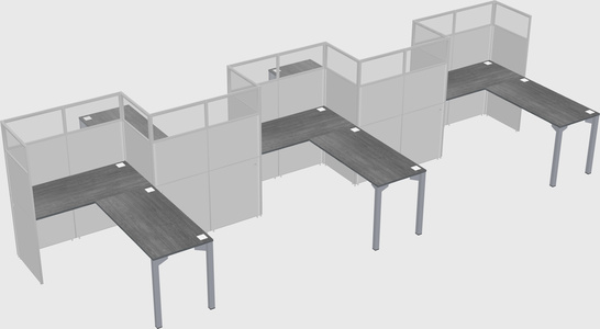 L-shape cubicles