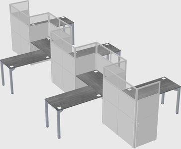 L-shape cubicles