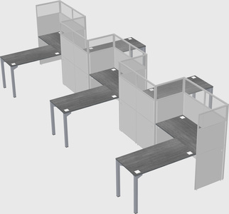 L-shape cubicles