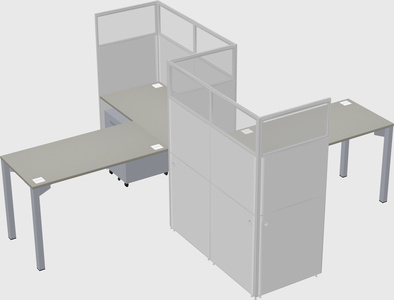 L-shape cubicles