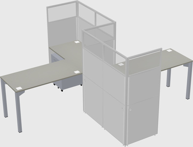 L-shape cubicles